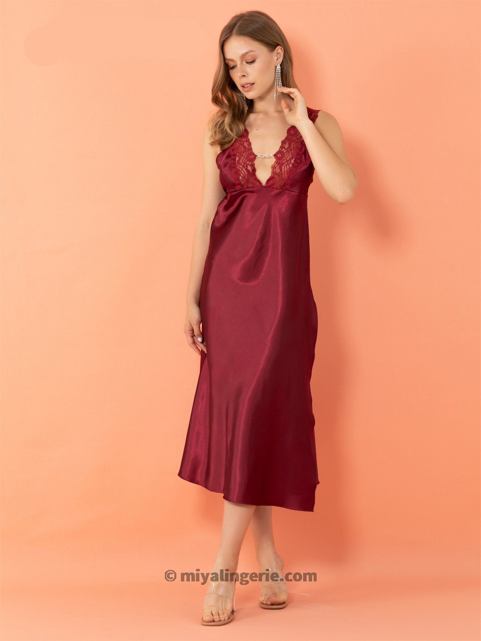 Red High Slit Dress Nightie - Xweetdreamx Harlequin IcarusWomen's ClothingHarlequin IcarusXweetdreamx