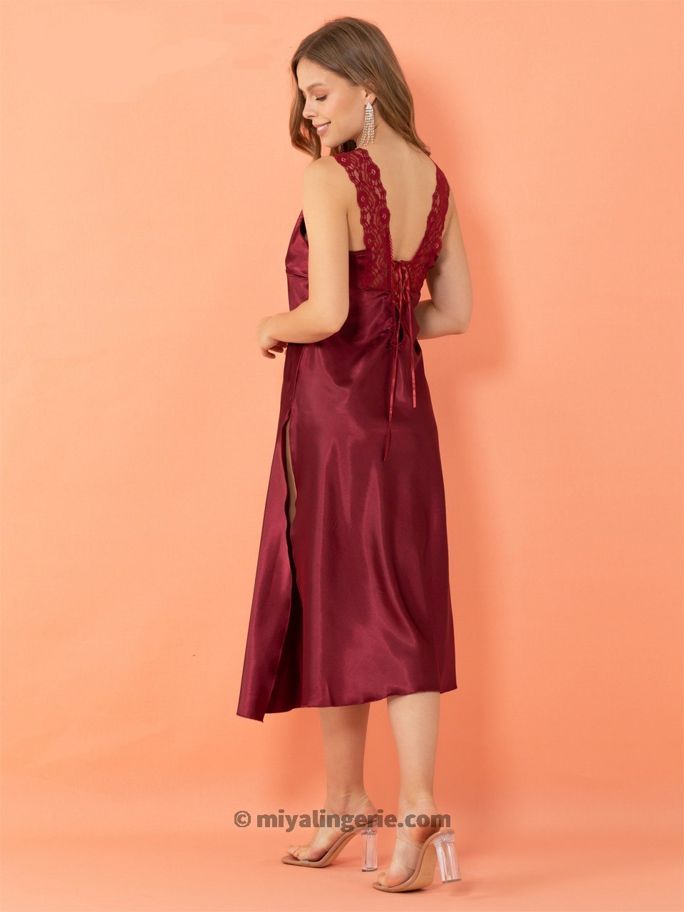 Red High Slit Dress Nightie - Xweetdreamx Harlequin IcarusWomen's ClothingHarlequin IcarusXweetdreamx