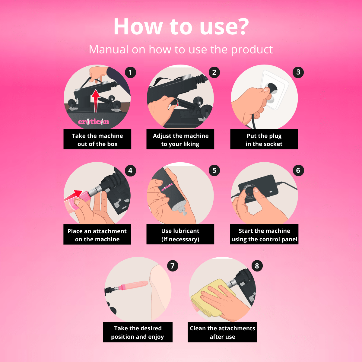 Reid Love Machine with 8 varied attachments - Xweetdreamx Blush HeraAdultsBlush HeraXweetdreamx