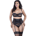 SATIN & SHEER LACE GARTER BELT OH LA LA CHERI (OH3129) - Xweetdreamx Lime LucyLingerie & UnderwearLime LucyXweetdreamx