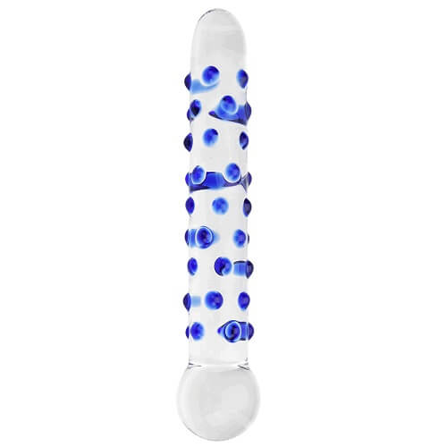Spectrum Nubby Textured Glass Dildo - Xweetdreamx Maroon CassandraGiftsMaroon CassandraXweetdreamx