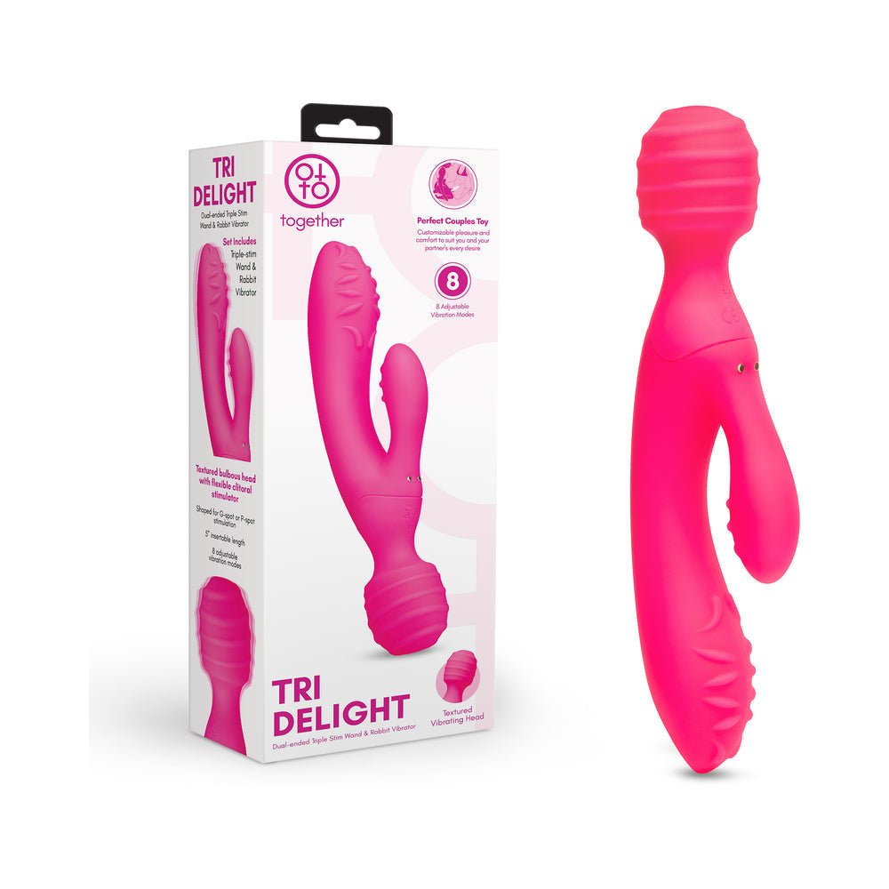 Together Tri Delight Dual-Ended Triple Stim Wand & Rabbit Vibrator - Xweetdreamx Brown SootyAdultsBrown SootyXweetdreamx