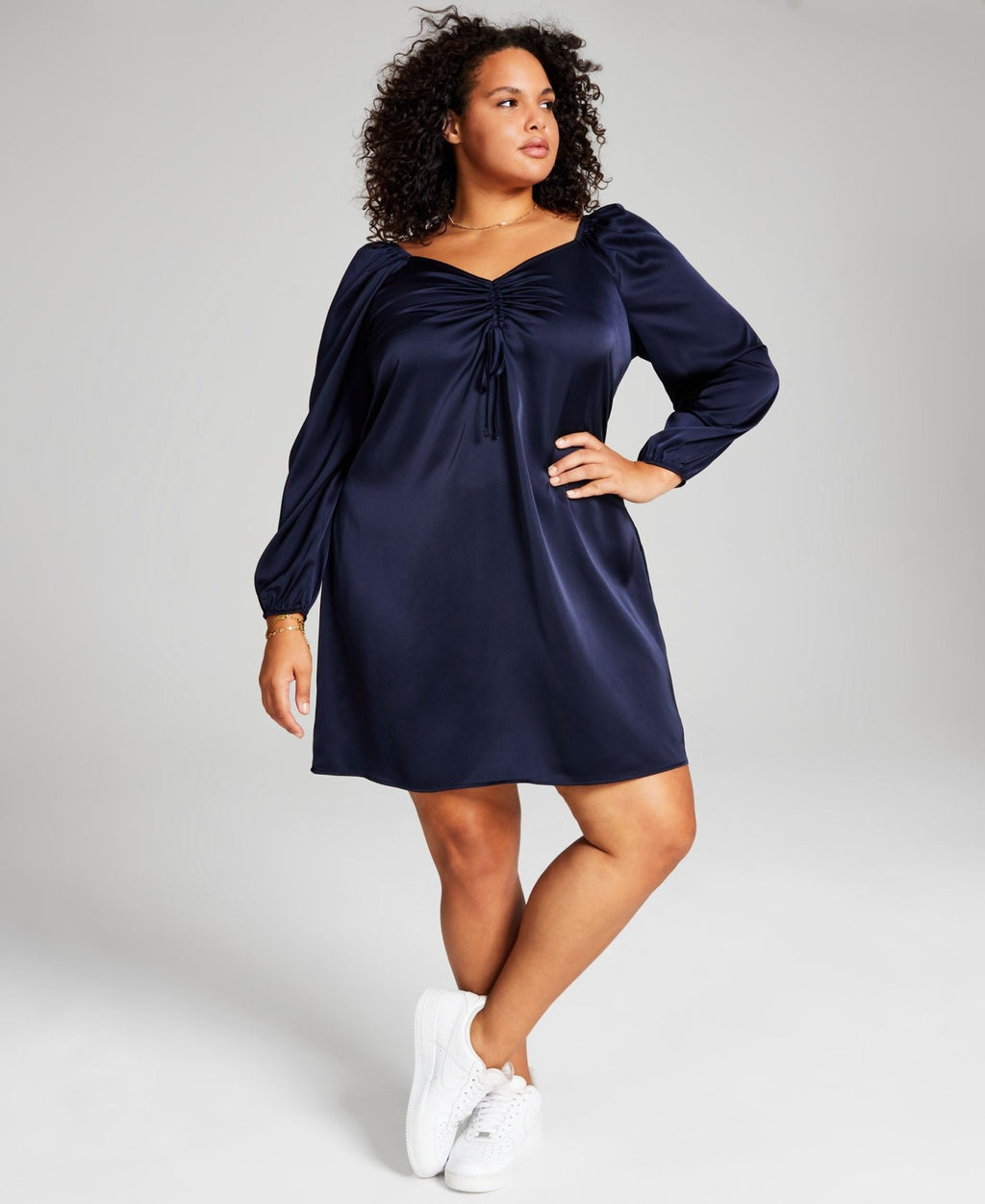 Trendy Plus Size Babydoll Satin Dress - Xweetdreamx Amber ChrysippusWomen's ClothingAmber ChrysippusXweetdreamx