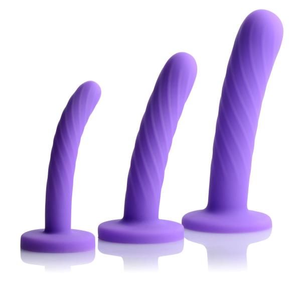 Tri-Play Silicone Dildo 3 Piece Set Purple - Xweetdreamx Brown SootyAdultsBrown SootyXweetdreamx