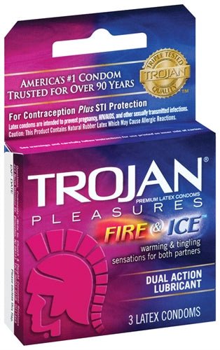 Trojan Fire and Ice Dual Action Lubricated Condoms - 3 Pack - Xweetdreamx Viridian LetoAccessoriesViridian LetoXweetdreamx