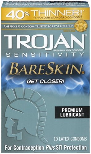 Trojan Sensitivity Bareskin Lubricated Condoms - 10 Pack - Xweetdreamx Viridian LetoAccessoriesViridian LetoXweetdreamx