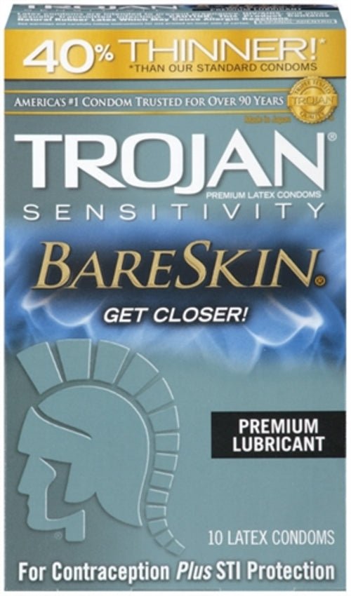 Trojan Sensitivity Bareskin Lubricated Condoms - 10 Pack - Xweetdreamx Viridian LetoAccessoriesViridian LetoXweetdreamx