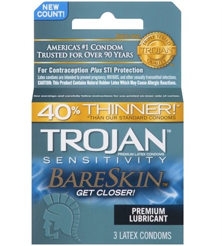 Trojan Sensitivity Bareskin Lubricated Condoms - 3 Pack - Xweetdreamx Viridian LetoAccessoriesViridian LetoXweetdreamx