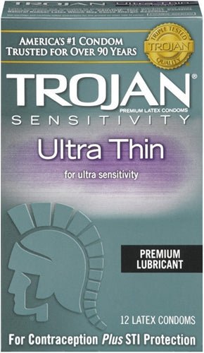 Trojan Sensitivity Ultra Thin Lubricated Condoms - 12 Pack - Xweetdreamx Viridian LetoAccessoriesViridian LetoXweetdreamx