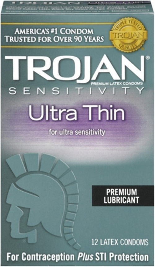 Trojan Sensitivity Ultra Thin Lubricated Condoms - 12 Pack - Xweetdreamx Viridian LetoAccessoriesViridian LetoXweetdreamx