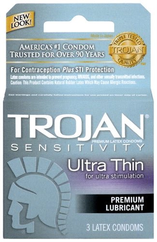 Trojan Sensitivity Ultra Thin Lubricated Condoms - 3 Pack - Xweetdreamx Viridian LetoAccessoriesViridian LetoXweetdreamx