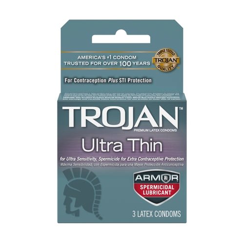 Trojan Ultra Thin Armor Spermicidal Condoms - 3 Pack - Xweetdreamx Viridian LetoAccessoriesViridian LetoXweetdreamx
