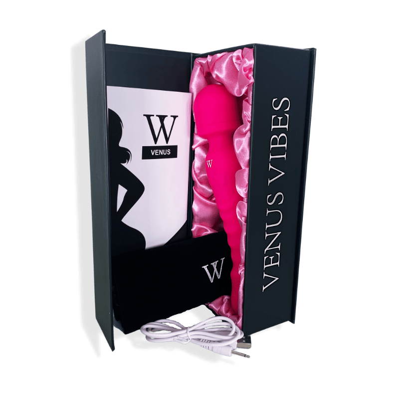 Venus - Dual-Head Wand Vibrator/ Soft, Warming Dildo - Xweetdreamx Puce PoplarAdultsPuce PoplarXweetdreamx