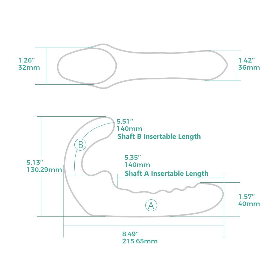 VibraTwin Strapless Strap-On Double-ended Dildo Vibrator - Xweetdreamx Lavender AionAdultsLavender AionXweetdreamx