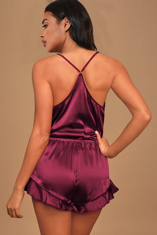 Wine Sleep Tight Satin Camisole Pajamas Set - Xweetdreamx Lavender PallasWomen's ClothingLavender PallasXweetdreamx