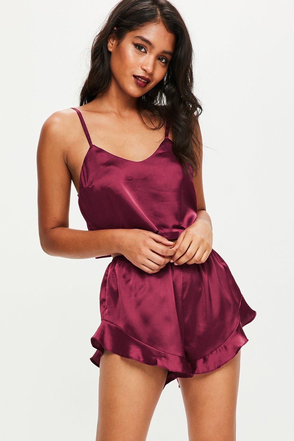 Wine Sleep Tight Satin Camisole Pajamas Set - Xweetdreamx Lavender PallasWomen's ClothingLavender PallasXweetdreamx