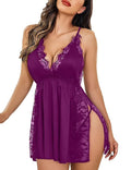 Women Lace Maxi Sleepwear (Size-FREE) (Color-PURPLE) - Xweetdreamx Carmine EleusisWomen's ClothingCarmine EleusisXweetdreamx