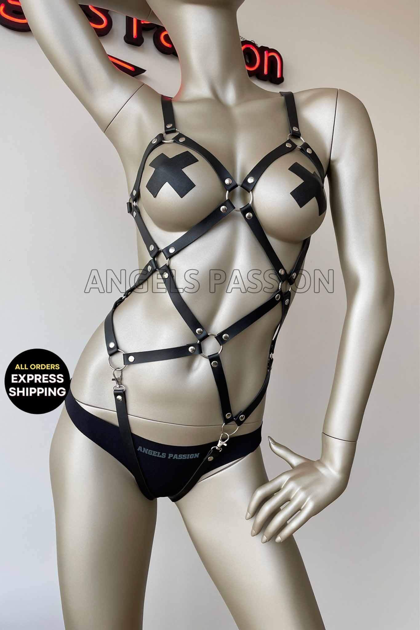 Women Leather Body Bondage - Xweetdreamx Harlequin IcarusWomen's ClothingHarlequin IcarusXweetdreamx