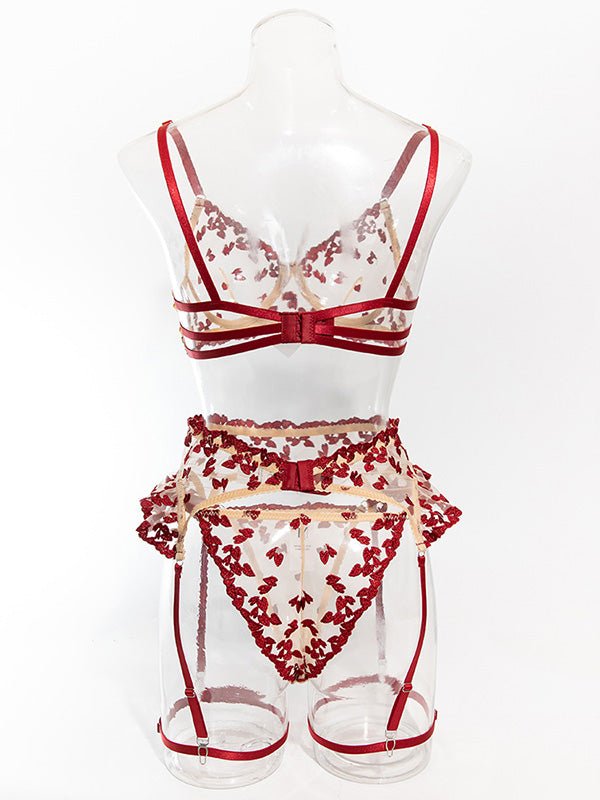 Women Sexy Lace Bra & Garter Set Lingerie | Floral Embroidered Push-Up - Xweetdreamx White AmphitryonWomen's ClothingWhite AmphitryonXweetdreamx