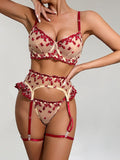 Women Sexy Lace Bra & Garter Set Lingerie | Floral Embroidered Push-Up - Xweetdreamx White AmphitryonWomen's ClothingWhite AmphitryonXweetdreamx