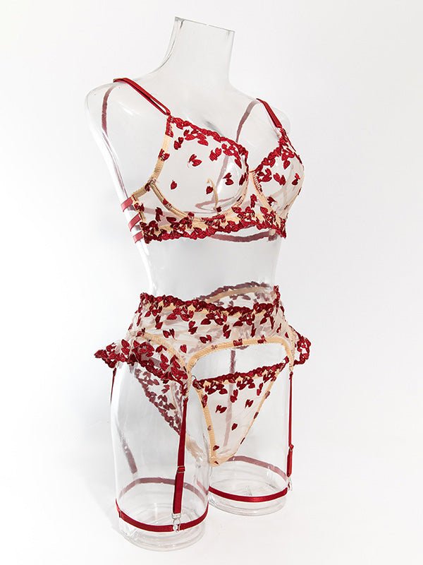 Women Sexy Lace Bra & Garter Set Lingerie | Floral Embroidered Push-Up - Xweetdreamx White AmphitryonWomen's ClothingWhite AmphitryonXweetdreamx